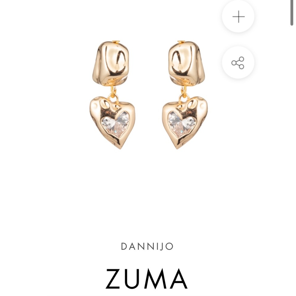New without tags - Dannijo Gold Heart Drop Earrings